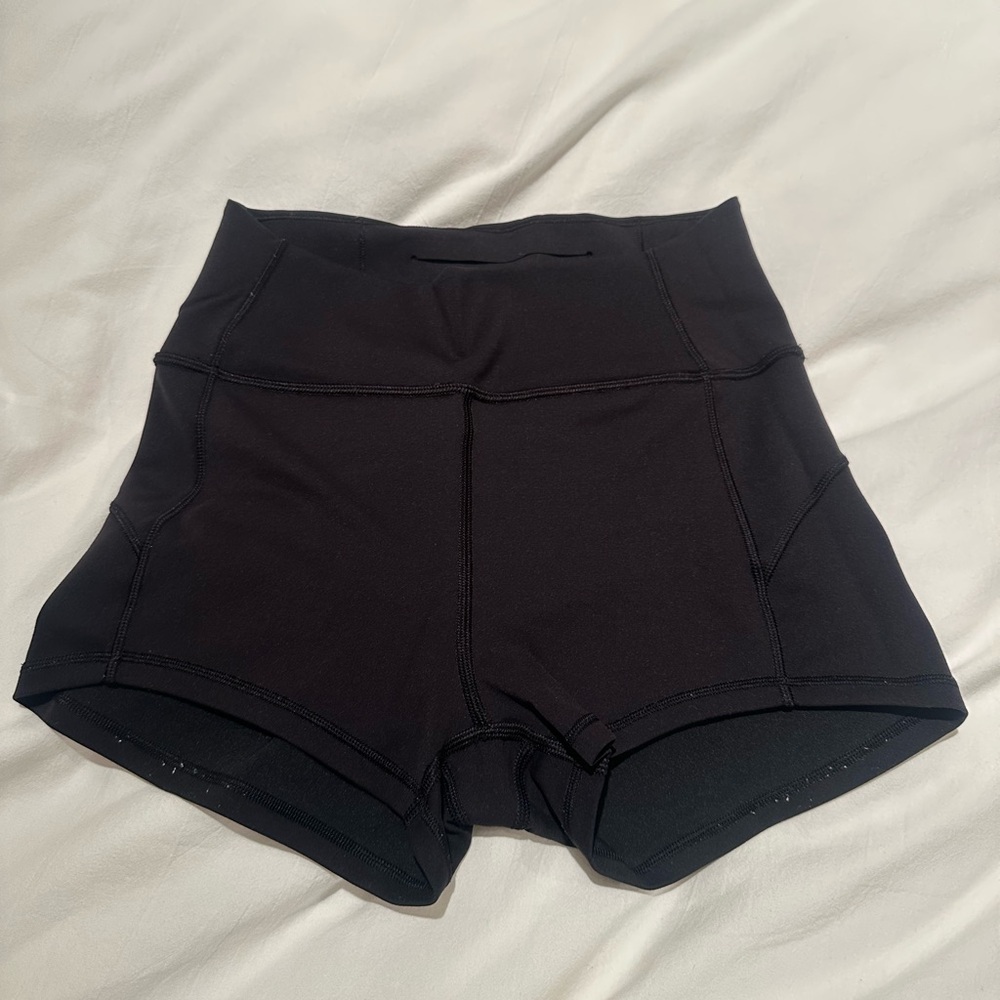 Black Lululemon mini biker shorts